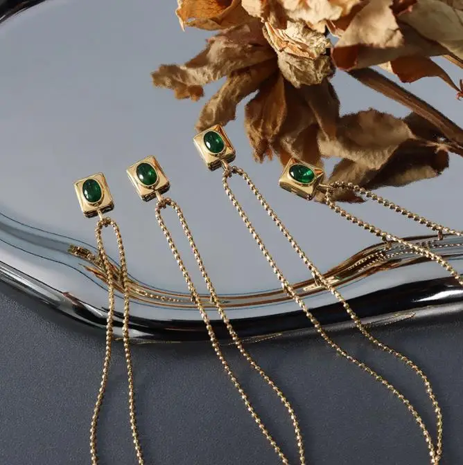 AZL New luxury oval White stone necklace titanium steel plated 18 gold choker jewelry