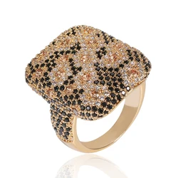 rectangle shaped crystal cubic zirconia ring Rose gold plated pink colored Factory price Guangzhou jewellery rings