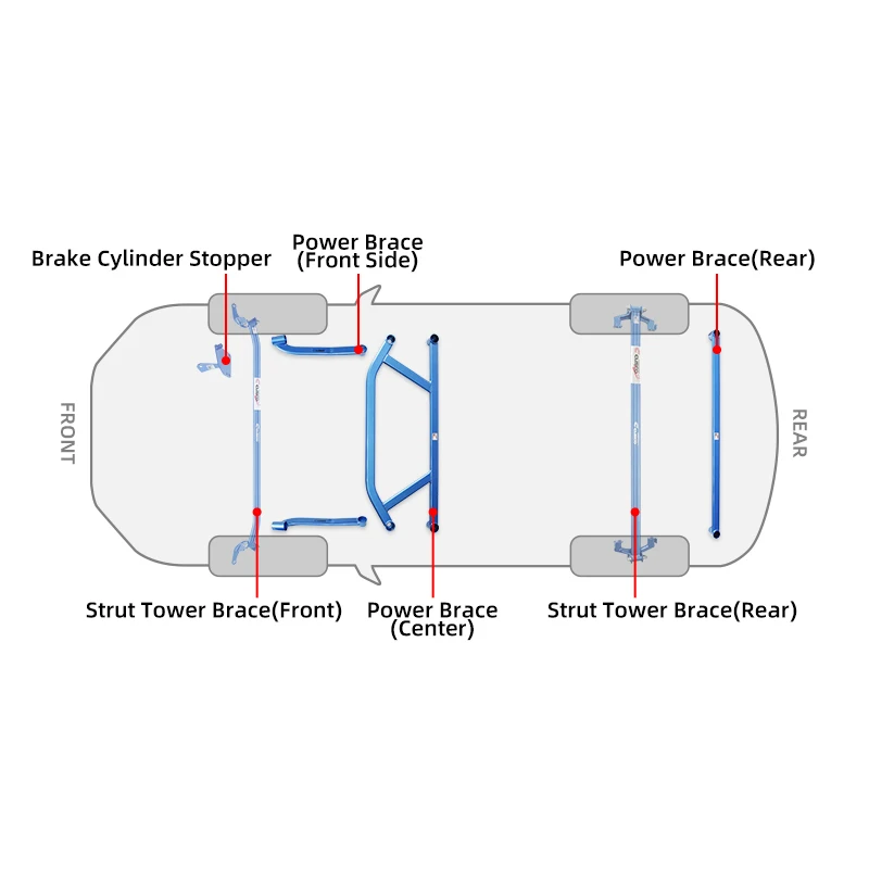 
Strut Tower Brace Bar for SUBARU OUTBACK 2015-2019 BS vehicle car chassis power Body Reinforcement Braces Kit 