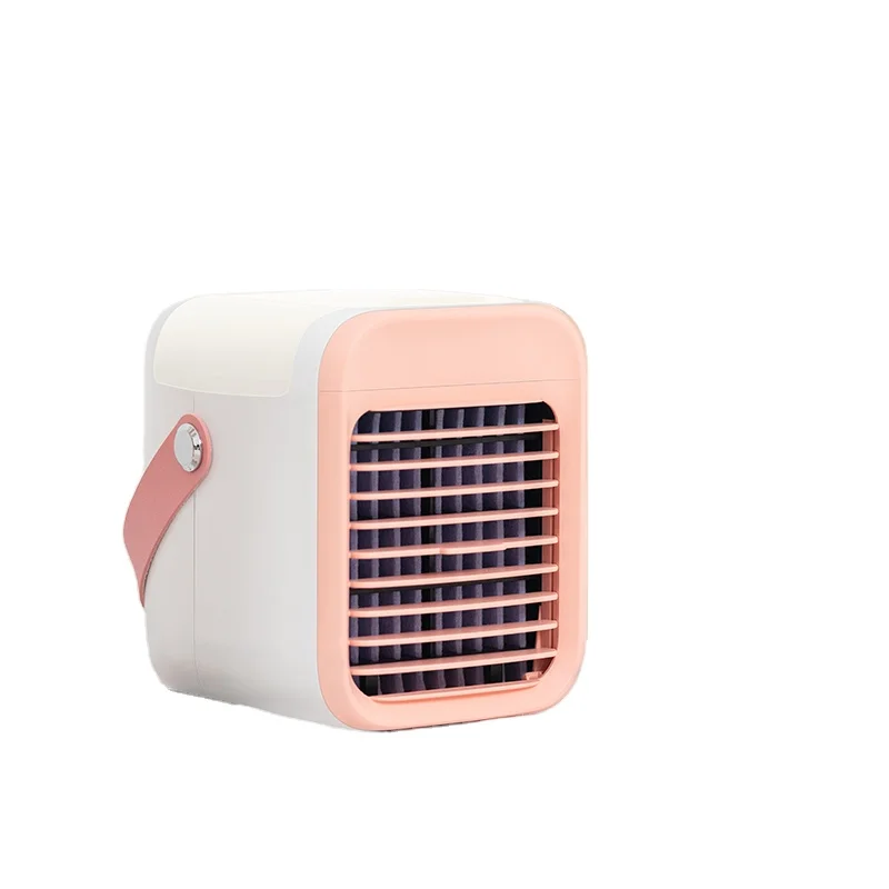 Amazo Top Seller 2020 Small Summer Rechargeable Battery Portable Table Usb Led Light Air Cooler Water Mist Spray Mini Fan