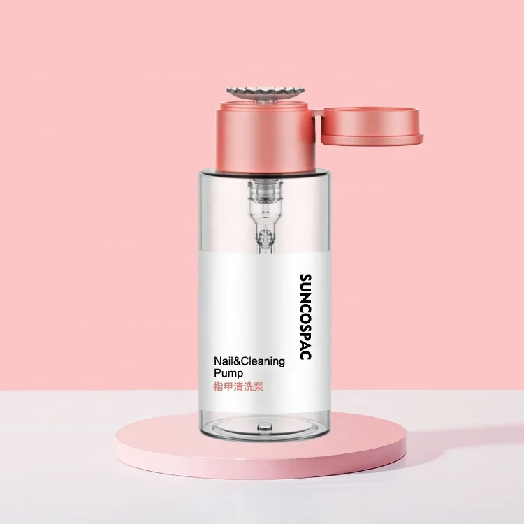 Empty Push Down Pump Dispenser For Nail Polish Remover Alcohol Clear Bottle Remover Alcohol Clear Bottle Liquid