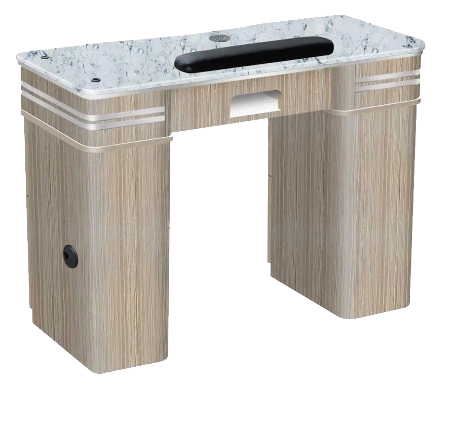 Solid wood baking varnish marble table Classic Nail Salon Marble Manicure Table for nail desk Customizable dust collector