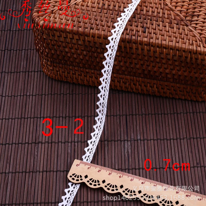 
C027 Crocheted Webbing Cotton Lace Floral Ribbon for Handmade Sewing Christmas Easter Wedding Deco Gift Packing 