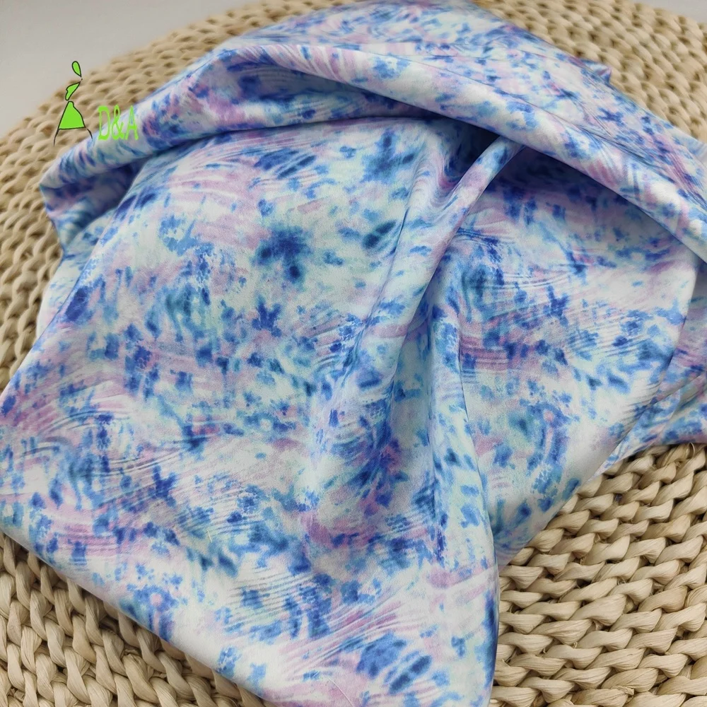 Hot Sale Custom Digital Printing Flower Silky Satin Chiffon Floral Printed Silk Satin Fabric for Women Clothing Dress