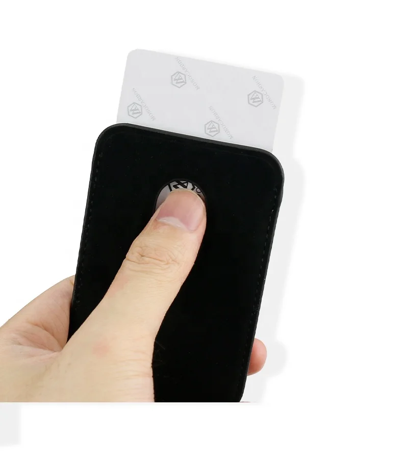 Customized logo premium carbon fiber magnetic card holder mini card wallet for iPhone15 14 pro max