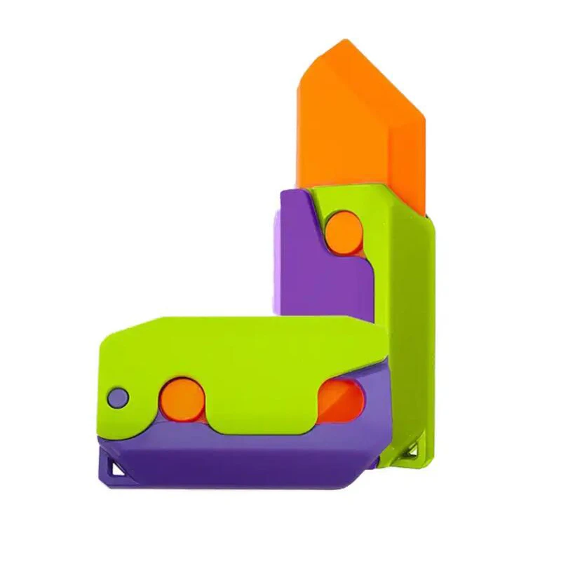 KSF Hot Selling Tiktok 3D Radish Knife Decompression Stress Relief Toy Funny Radish Gravity Jump 3D Radish Knife Gravity Toys