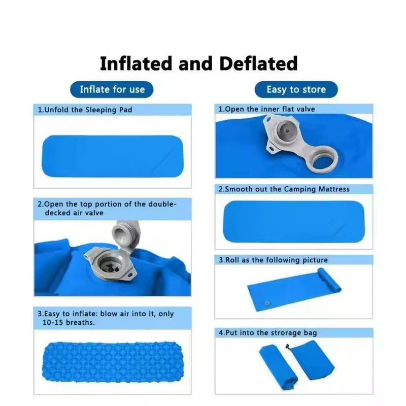 ultralight Double Sleeping Pad for Camping Upgraded Inflatable  with Pillow Camping Sleeping Mat for Backpacking Hiking