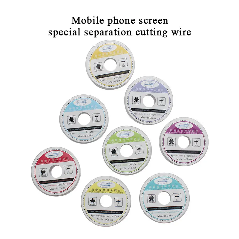 0.025mm 0.03mm  0.04mm 0.05mm 0.06mm 0.08mm 0.1mm separating and cutting gold wire for repairing broken mobile phone LCD screen