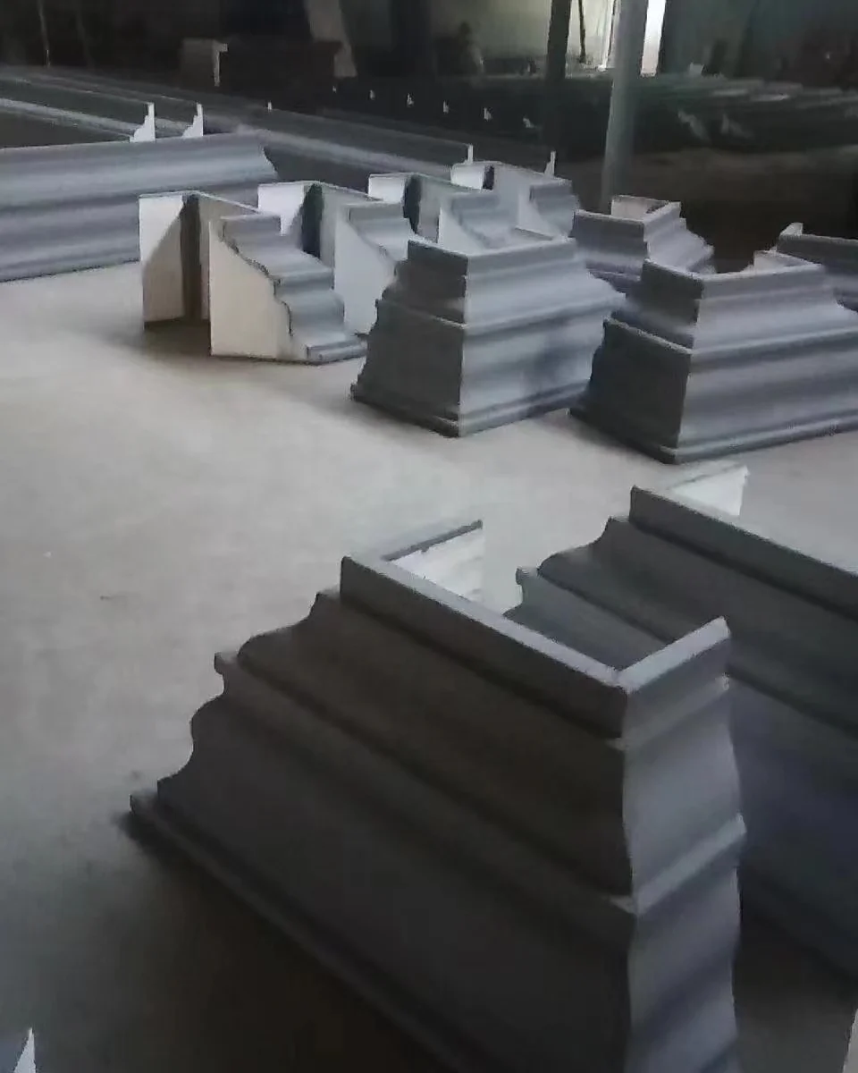 Manufacturers wholesale mountain flower relief  Roman column exterior wall cornice decoration line EPS forming