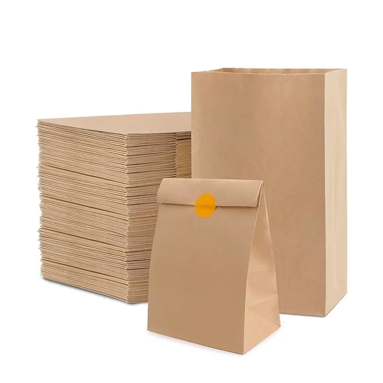 Manufacturer Wholesale Custom Size Sos Kraft Paper Packing Bags for Bread Sandwich Paper Bags From China Source Factory Supplier