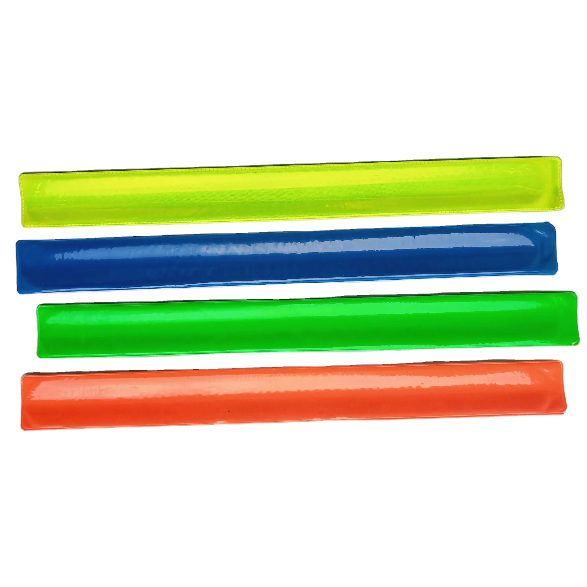 Customized logo PVC slap band metal snap band bracelets wristband reflective armband