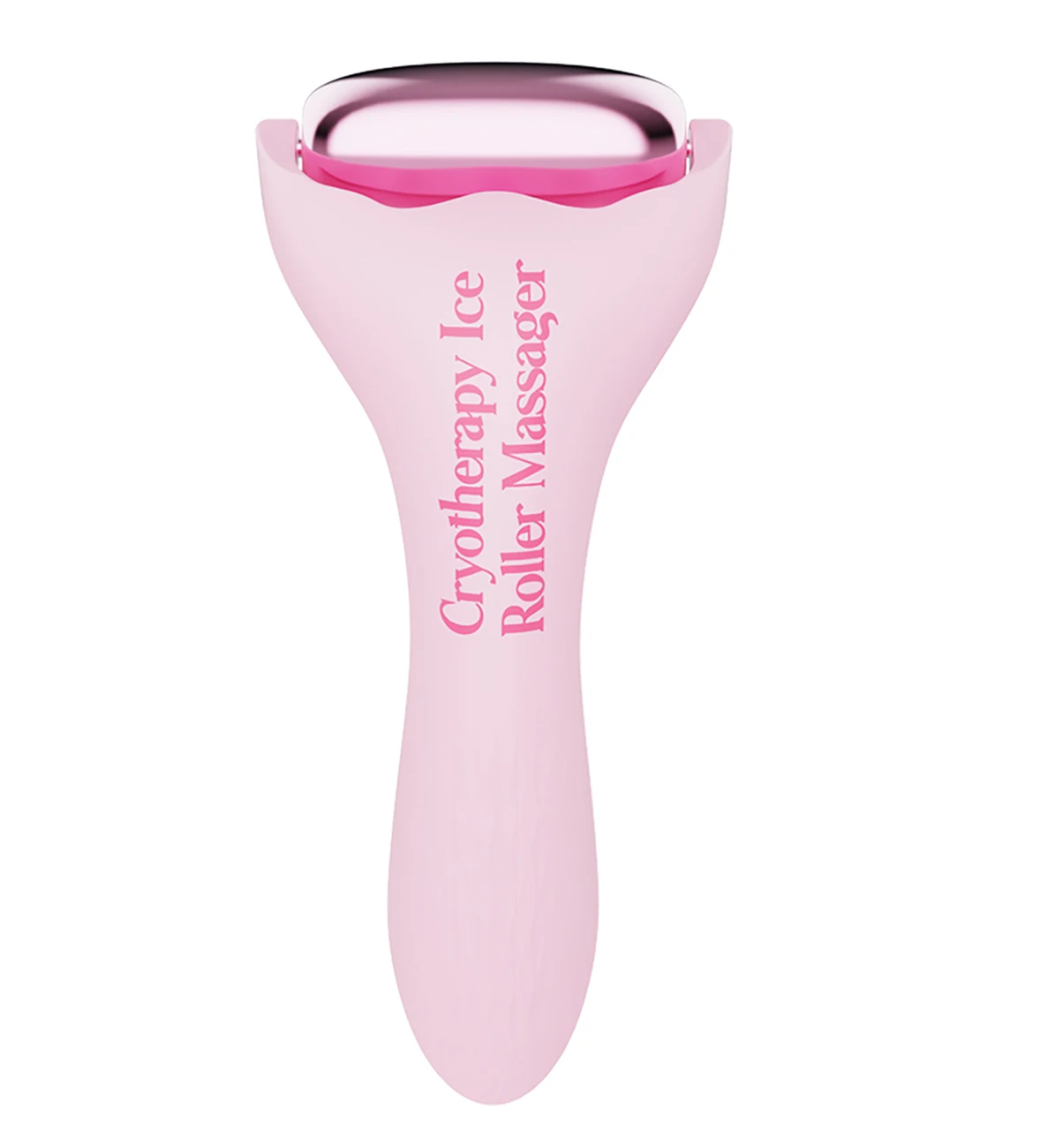2024 New arrival solid aluminum pink Fashion Ice Facial Roller for Skin Cooling With Both W and V Ice Shaping Massage Roller