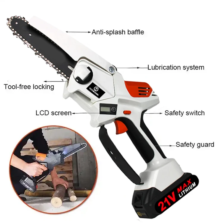 OEM Wholesale Cheap Chain Saw Machine Cordless Mini Chainsaw with Brushless Motor Battery Chain Saw Wood Cutting