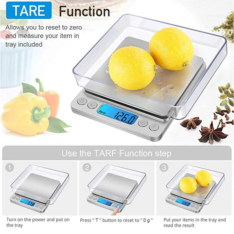 Test Instruments 500/0.01g 3000g/0.1g LCD Portable Mini Electronic Digital Scales Pocket Case Postal Kitchen Jewelry Weight Bal