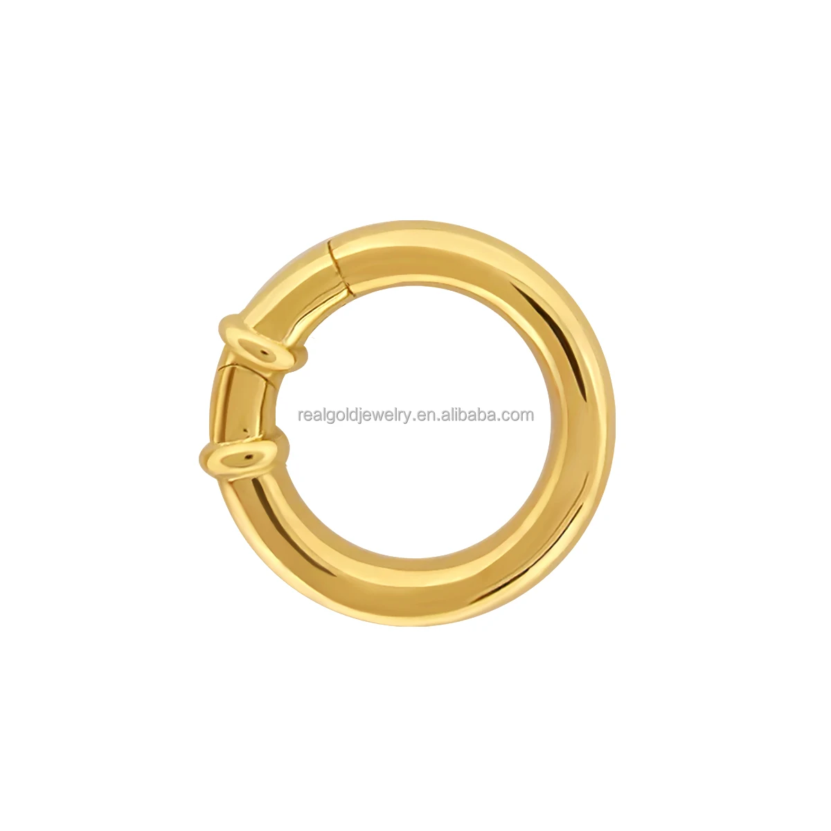 Wholesale 14k 18K Real Gold Au750 Yellow Gold Connector Clasp Jewelry Findings Circle Hooks For Necklace DIY Gold Accessory
