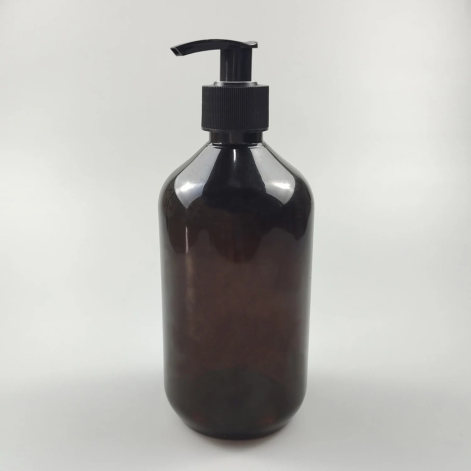 500ML Plastic Lotion Pump Bottle Empty Lotion Bottle with Pump with 28/410 Left Right Lotion Pump in Dark Amber Color PET CN;ZHE