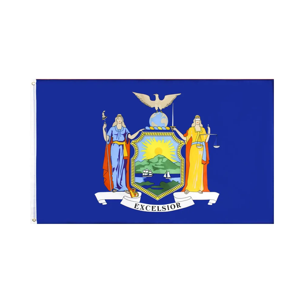 Custom High Quality Polyester Double Stitched 3x5Ft New York State NY Flag for Indoor Wall Room