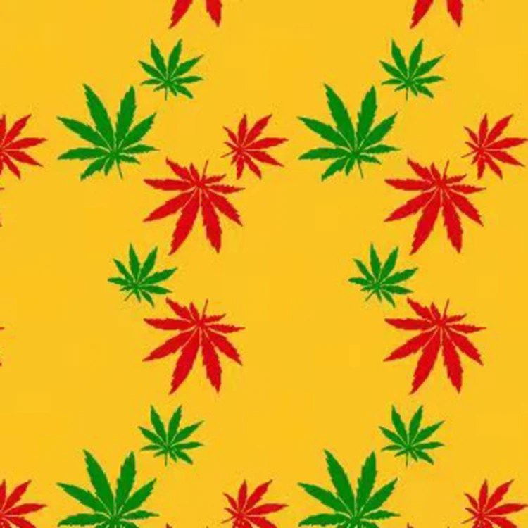 Hot Sales Maple Leaf Style Digital Printed Fabric Polyester Flora Garment  Chiffon Fabric