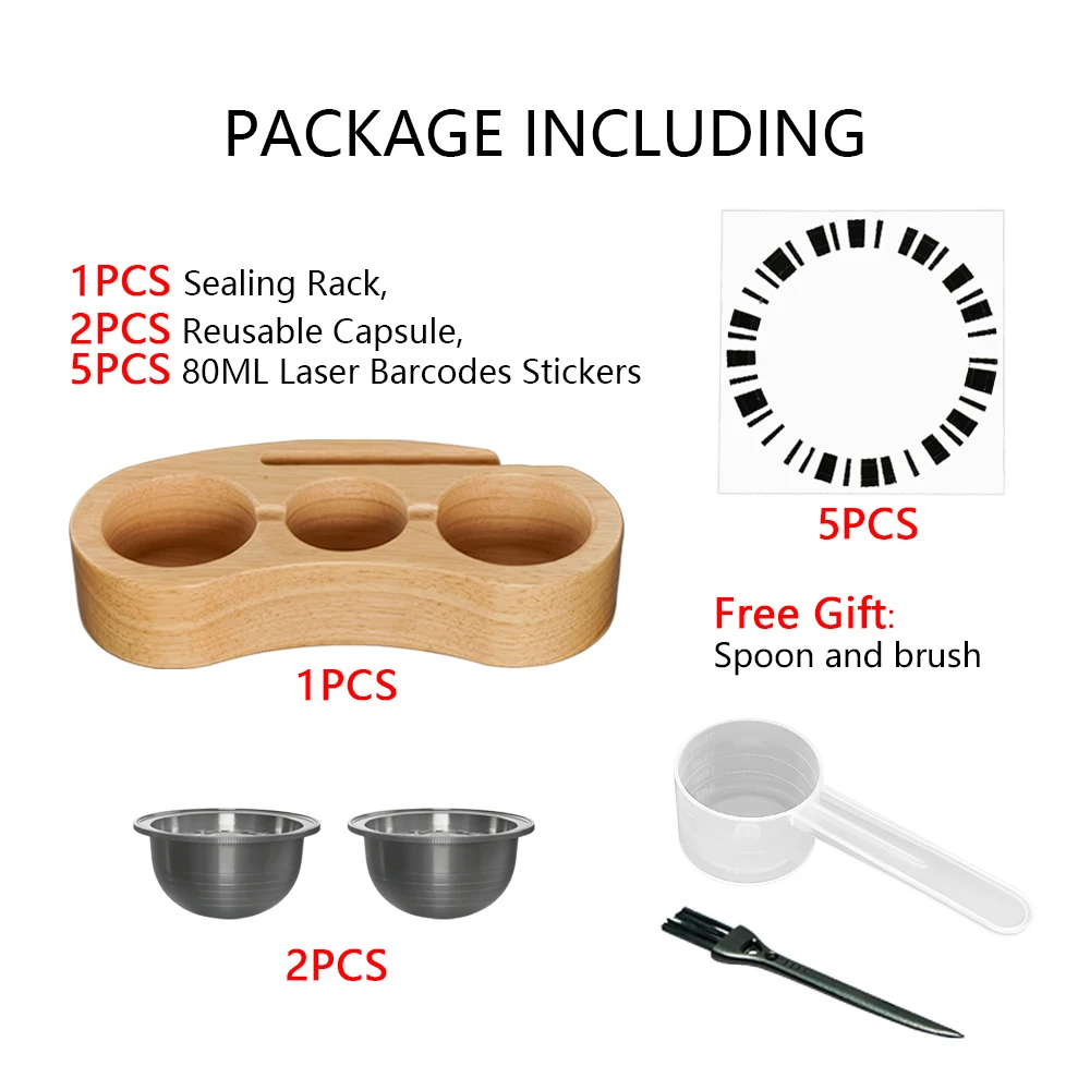 Customized Coffee Pods Filling Rack Reusable Capsule Compatible With Vertuoline Pop Models Coffee Equipments