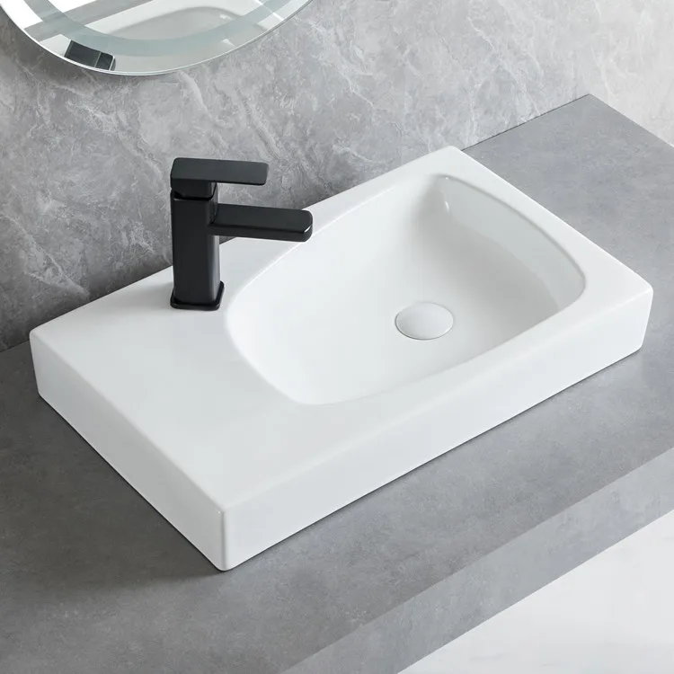 HY-5310 Rectangular Art Ceramic Bathroom Vessel Sink