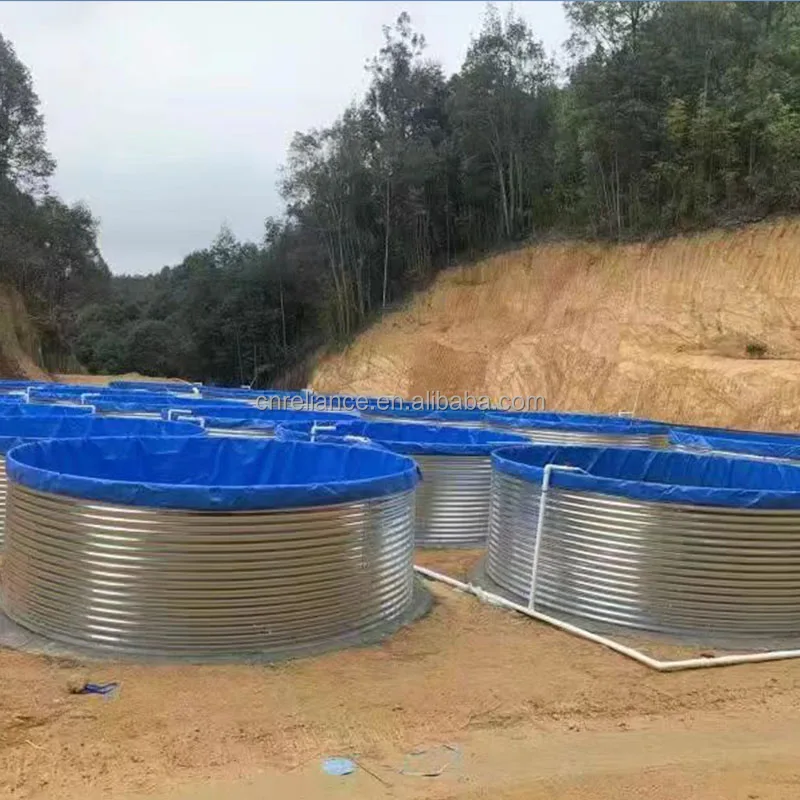 Recirculating Aquaculture System Pvc Lining Corrugated Galvanized Steel Fish Farming Tank