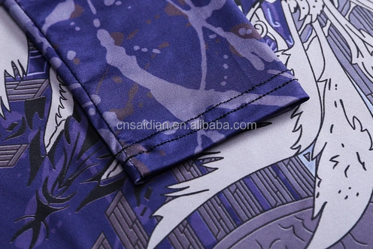 Wholesale Sublimation Spandex Custom Printed Men 3d Long Sleeve T Shirt