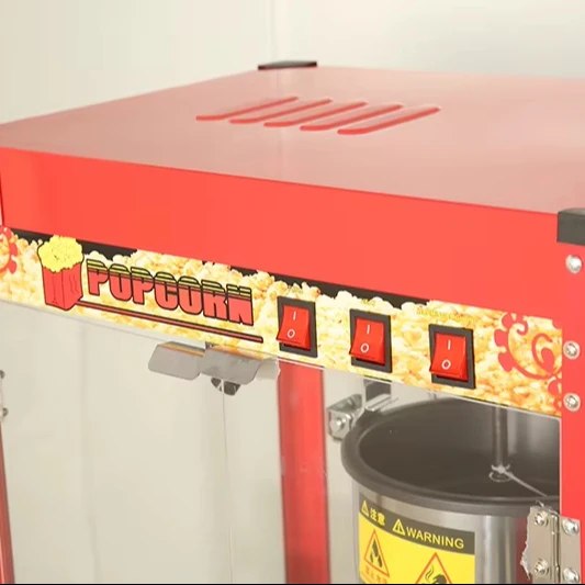 Fuqi Wholesale Price Flat Top Mirror Type Popcorn Machine Commercial Popcorn Maker Industrial Pop Corn Machine For Sale