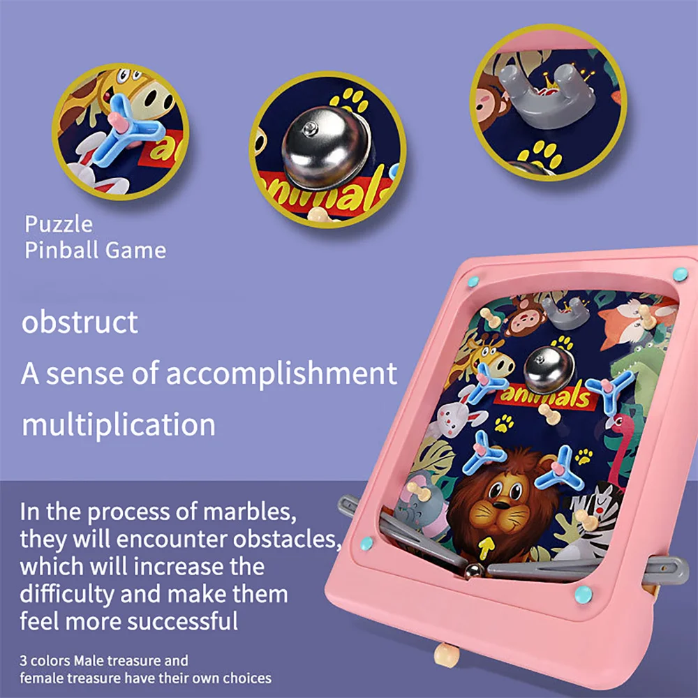 Creative Intelligence Pinball Board Game, Kid Fun Pinball Machine Educational Toys//