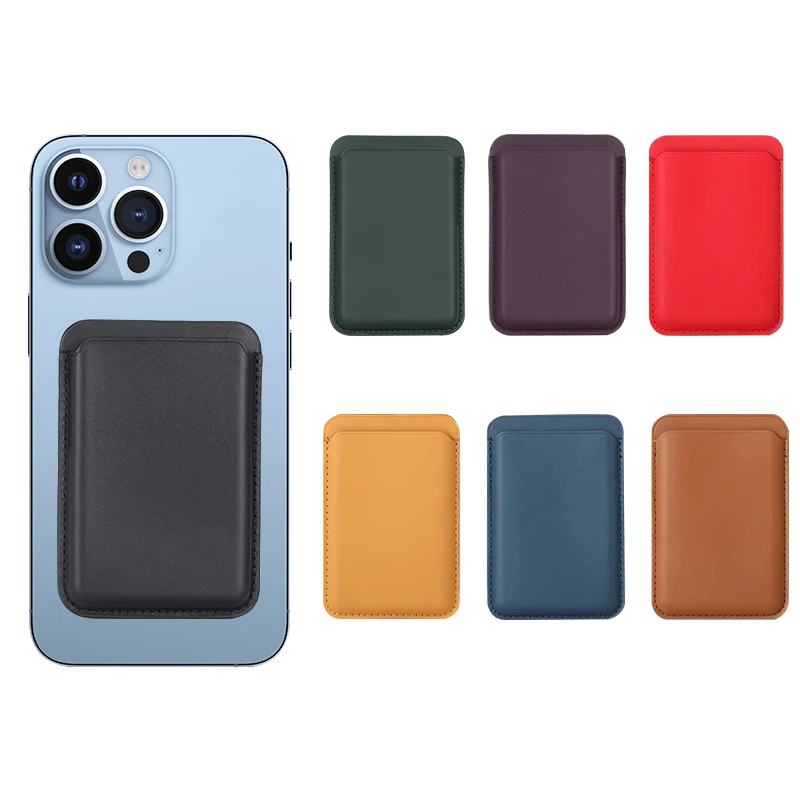 Wholesale Leather Phone Card Holder Magnetic Wallet Case RFID Leather Magnetic Phone Case