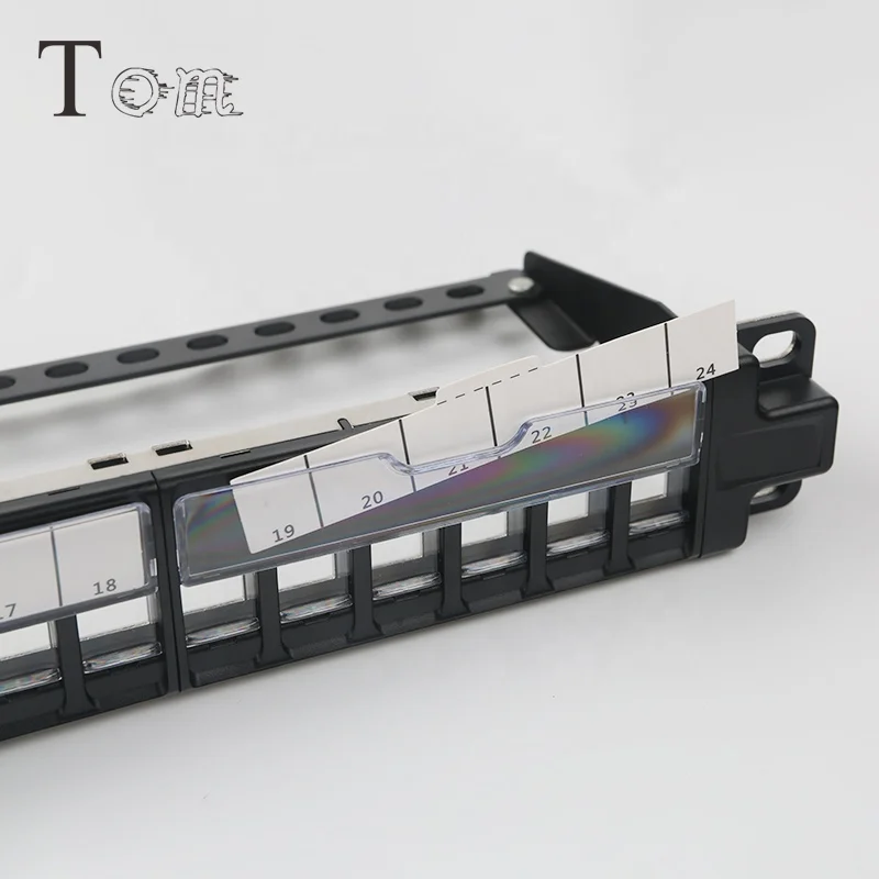  TOM-P-09 19 '1U STP пустой патч-панель 24 порта со шторкой для RJ45 keystone jack Телеком общение с адвокатского сословия задней части ''1U пустая затвором Телекоммуникация