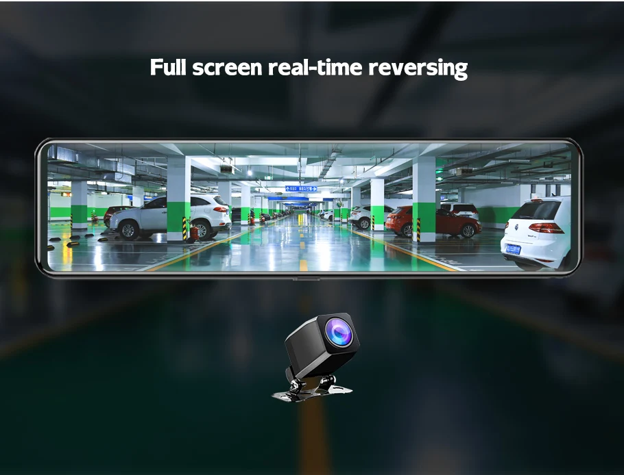 3 Cameras Dash Cam Carplay Android Auto 2.5k car dvr 1440P Rearview Mirror Video Recording WIFI