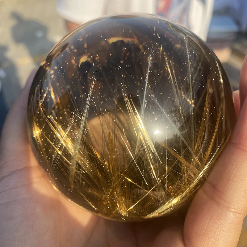 wholesale natural high quality crystal ball polishing Rutilated Quartz crystal spheres for feng shui Decoration
