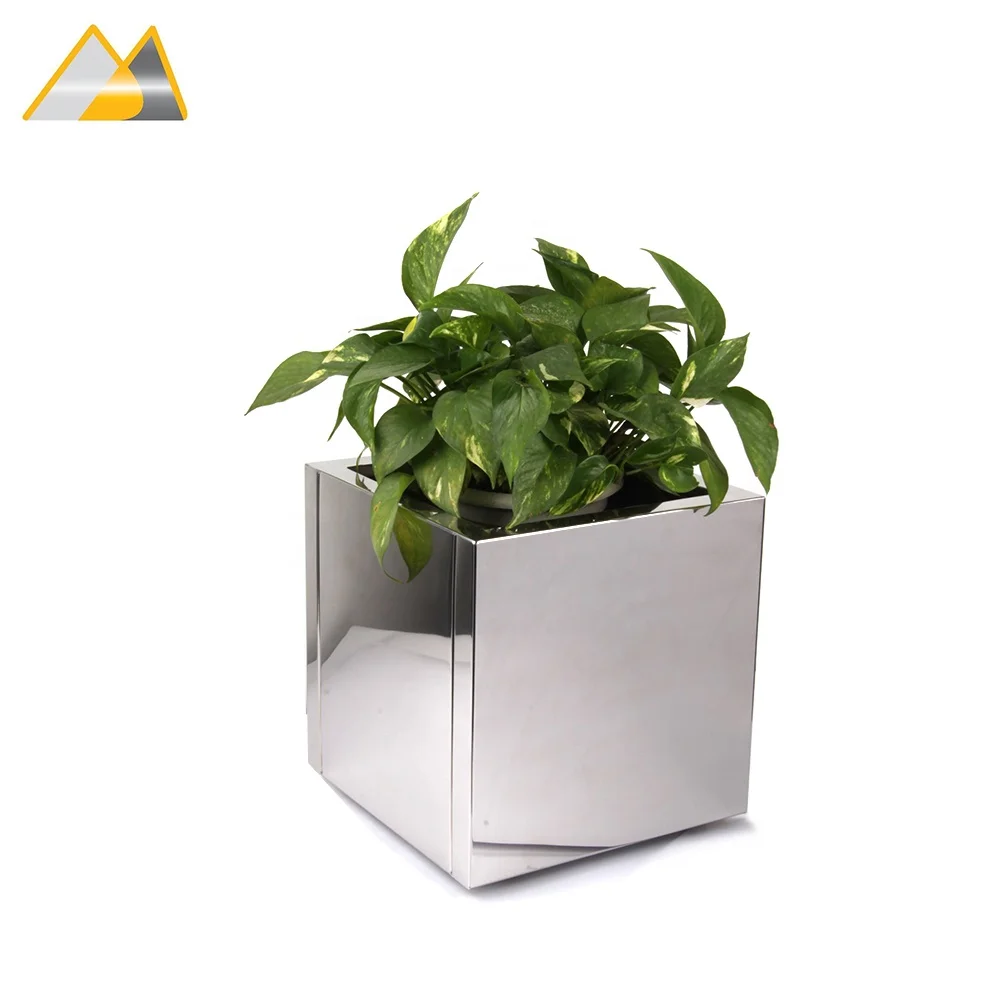 Factory Customized Polished 1.2MM Thickness Stainless Steel Planter, Stainless Steel Planter Box, Metal Flower Pot