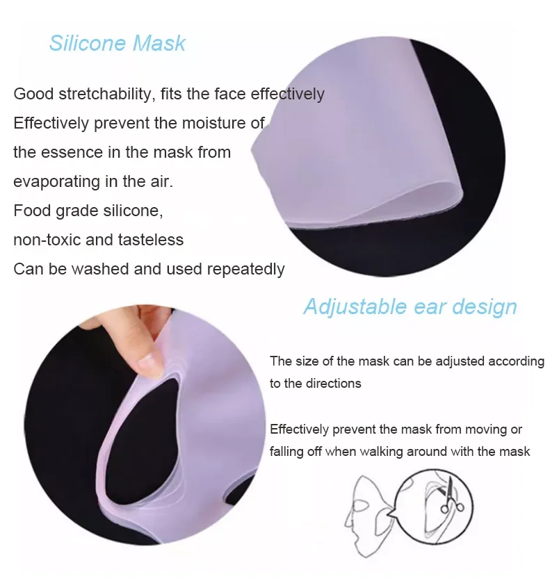 Wholesale Beauty Promotion Eco-friendly Reusable Silicone Facial Mask Face Cover