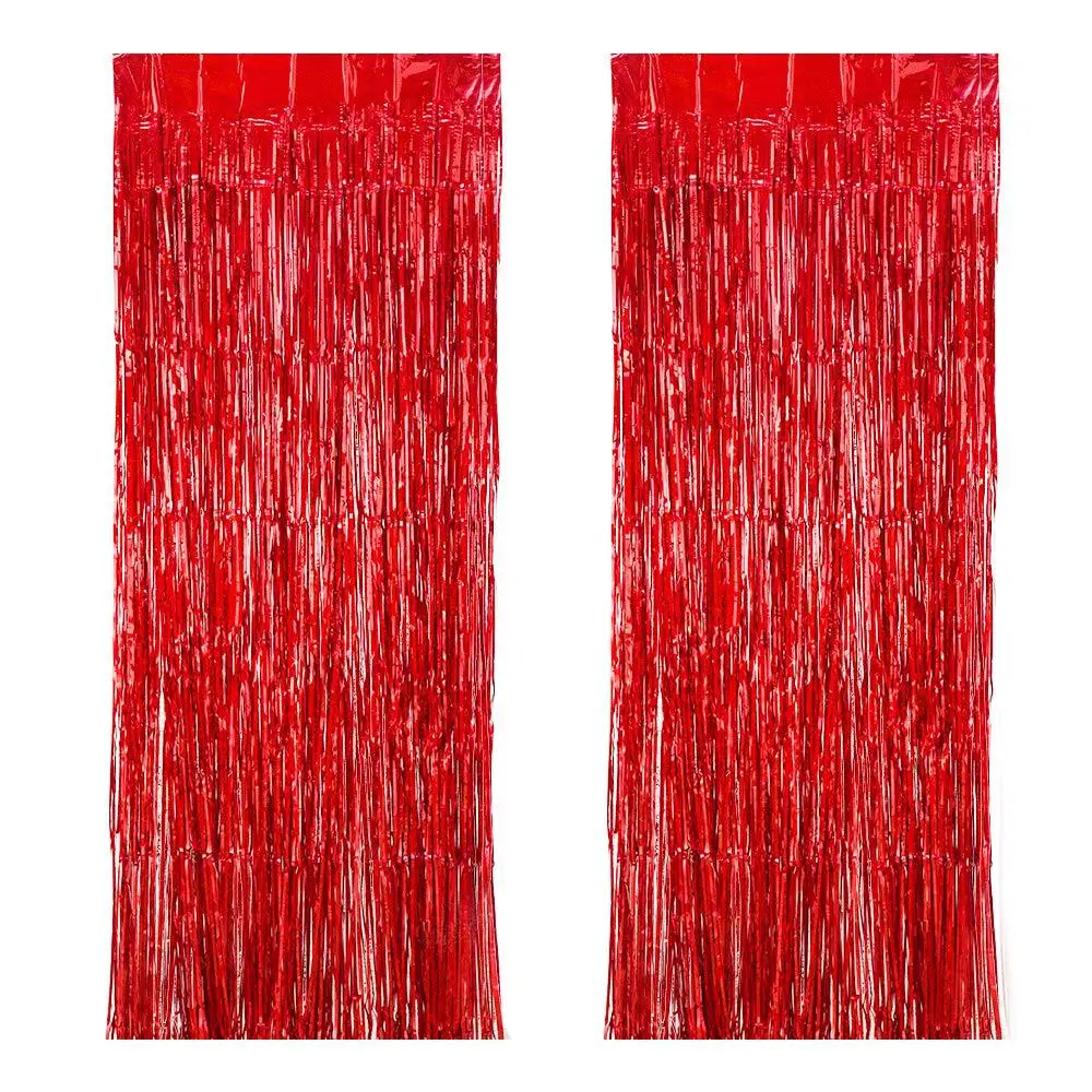Popular Metallic Tinsel Foil Fringe Streamer Curtains Backdrop Party Decoration Supplies for Photo Booth Props Birthday Wedding