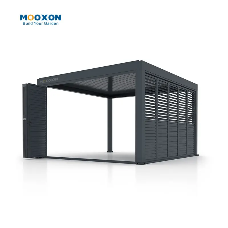 Набор металлических беседок Mooxon Bioclimatic алюминиевая беседка для внутреннего дворика уличное барбекю Жалюзийная крыша сада