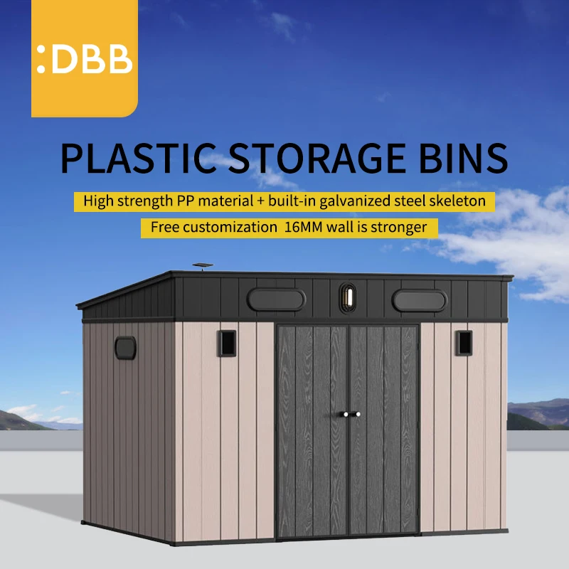 Full Stock Outdoor Plastic Storage Shed Hot Dipped Durable Waterproof Garden Metal House
