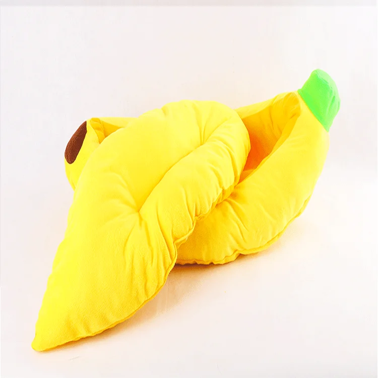 Memory Foam Washable Dog Bed Wholesale Banana Shape Funny Pet Beds Calming Dog Nest Cat Pet Deep Sleeping Bed