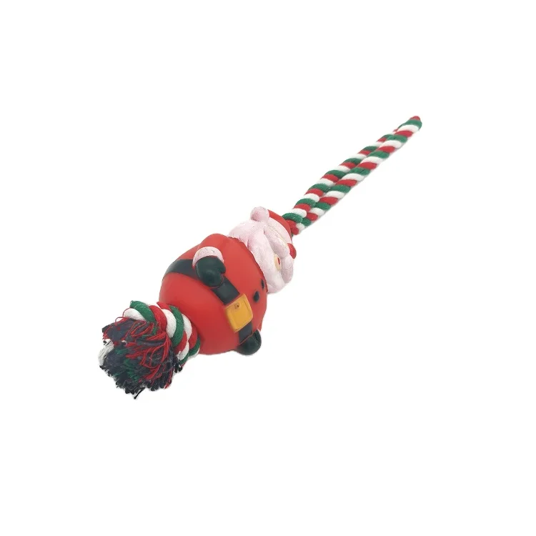 
2021 New Chew Toy 3 Colors Christmas Training Blend Rope Tug Playing Durable Cotton Rope Pet Dog Toy 