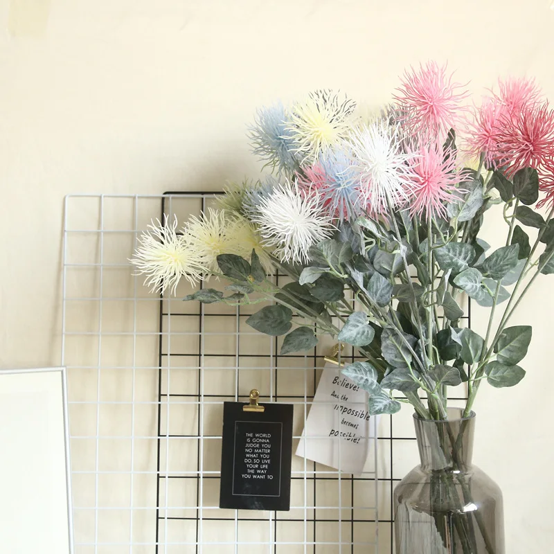 Factory Wholesale Artificial Flowers Sea Urchin Flowers Soft Plastic For Wedding Decoration