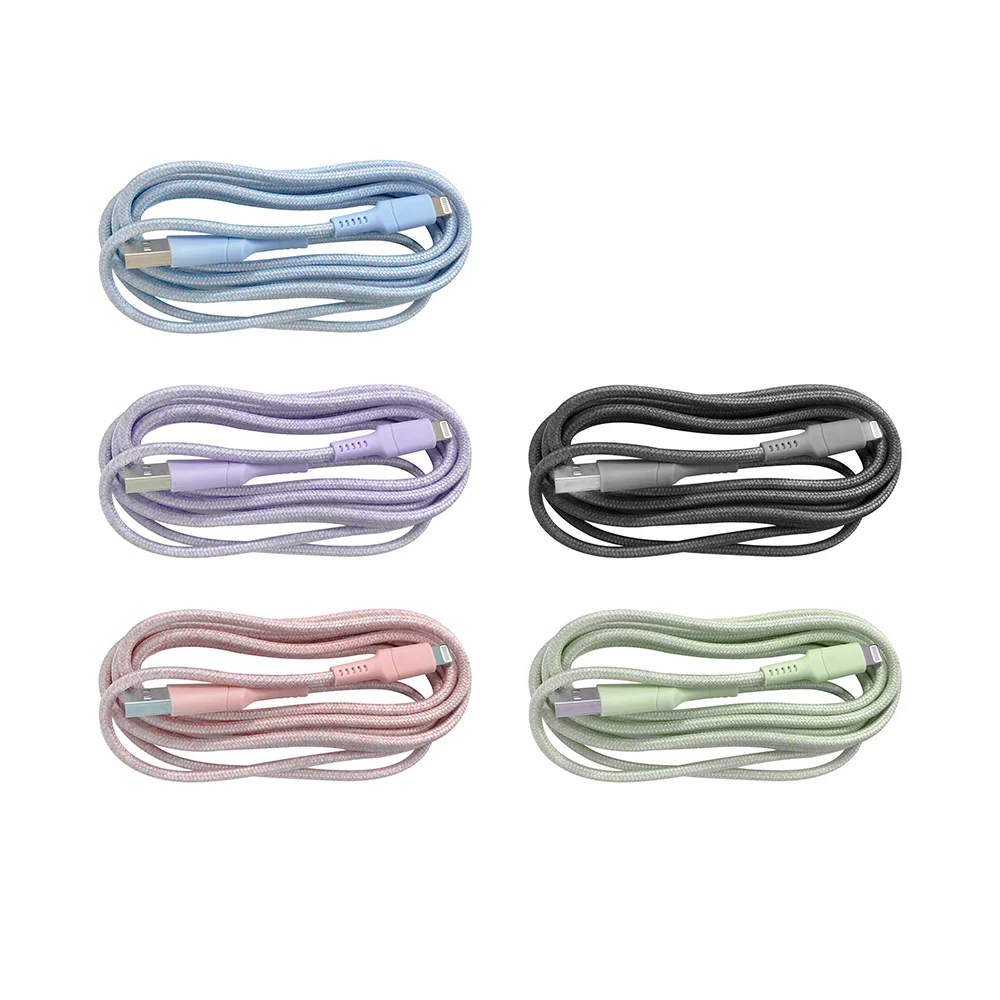 Новый цветной Плетеный USB A-Lightning MFi кабель C89, зарядный кабель на заказ для iPhone 13