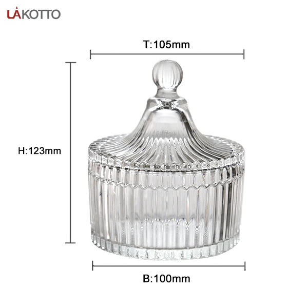 Candy Dish Bowl Jars Pots Cans Sample Packing Dispenser Container Storage Empty Glass Kitchen Minimalist Wooden Lid Glass Jar