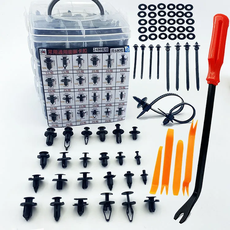 680Pcs Universal Car Clips and Clip Car Fasteners Auto Fasteners & Plastic Clips Fasteners Bumper Set for Car cmFasteners