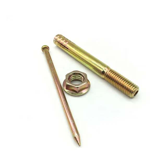 Yellow Zinc Plated Sleeve Anchor Bolts With Hex Flange Nut