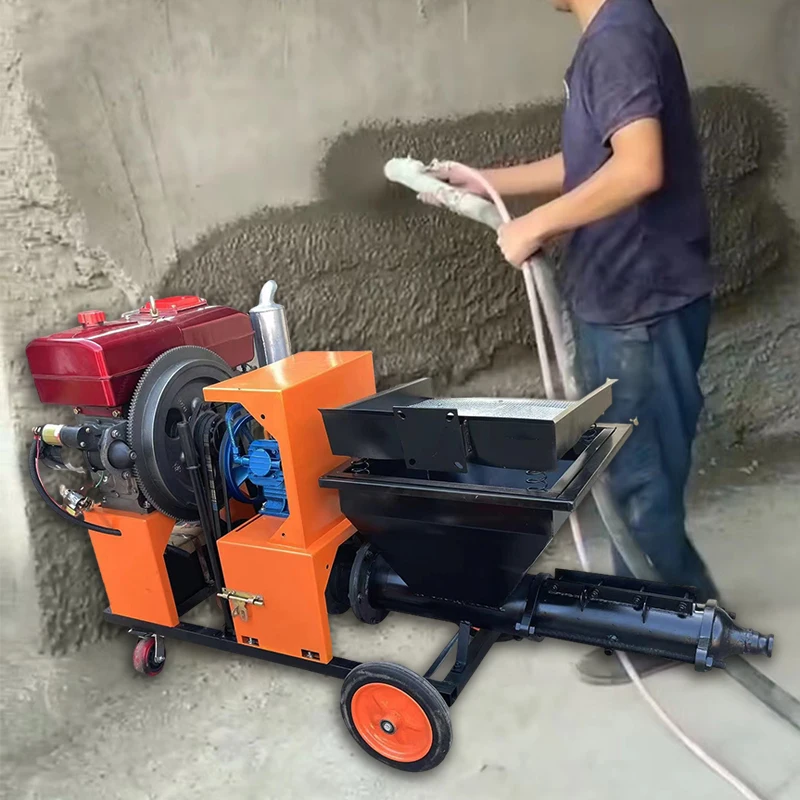 Efficient Wall Mortar Spraying Machine Automatic Mixing Integrated Mortar Spraying Machine Electric Mortar Spray Machines