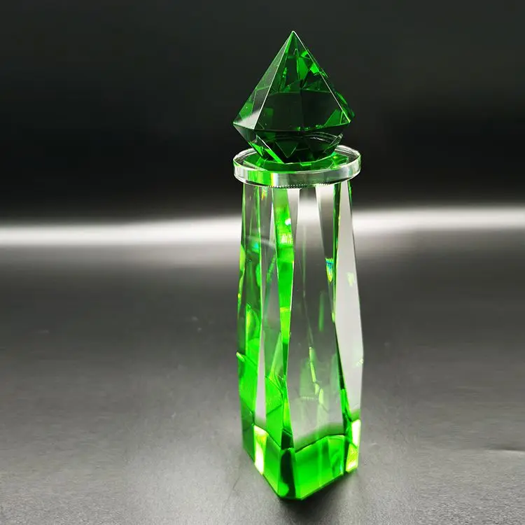 Manufacturer Customized Circular Blank Glass K9 Sports Golf Crystal Medal Trophy