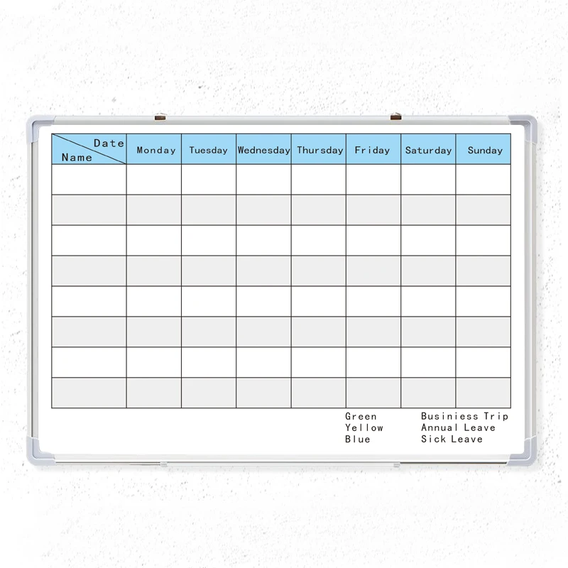 Factory customized Dry Erase Calendar Whiteboard Planning Magnetic Board Custom Printed Magnetic Whiteboard Calendar Board