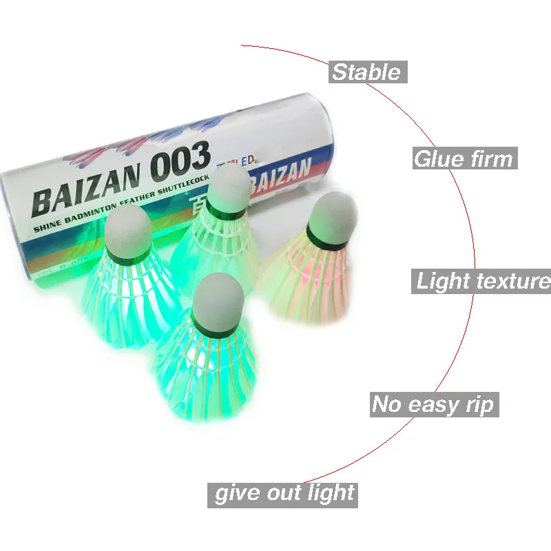 
 Светящийся легкий бадминтон красочные утки перо Спортивные товары Высокое качество Прочный Волан Бадминтон  