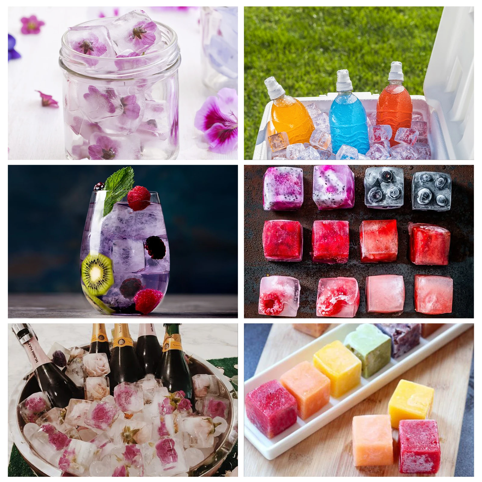 Custom Frozen Cooler Home DIY Reusable Easy Release Maker 15 Cavity Durable Food Ice Cube Tray Mold Silicone