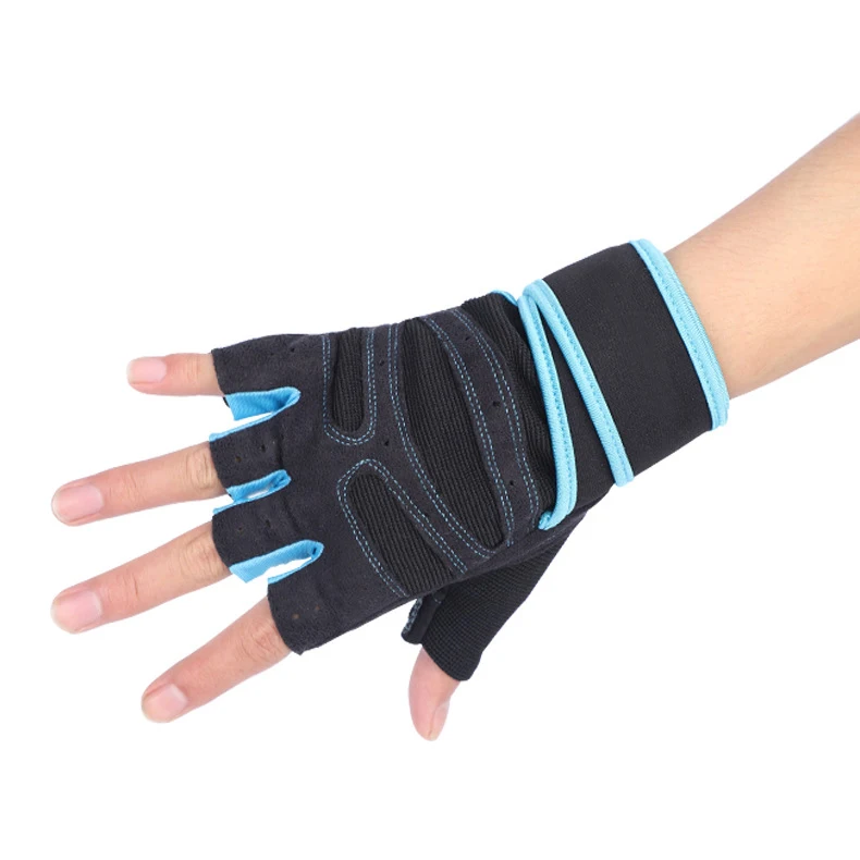 Sports new style gym Gloves with long wrist weightlifting Gloves Best quality fitness half finger Gloves